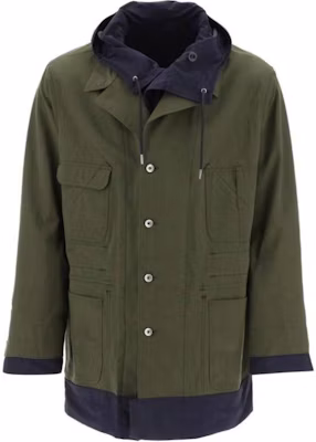 Sacai 可翻转连帽钮扣外套 绿色 男女通用 24-03355M-505 Buy Sacai 可翻转连帽钮扣外套 绿色 男女通用 24-03355M-505