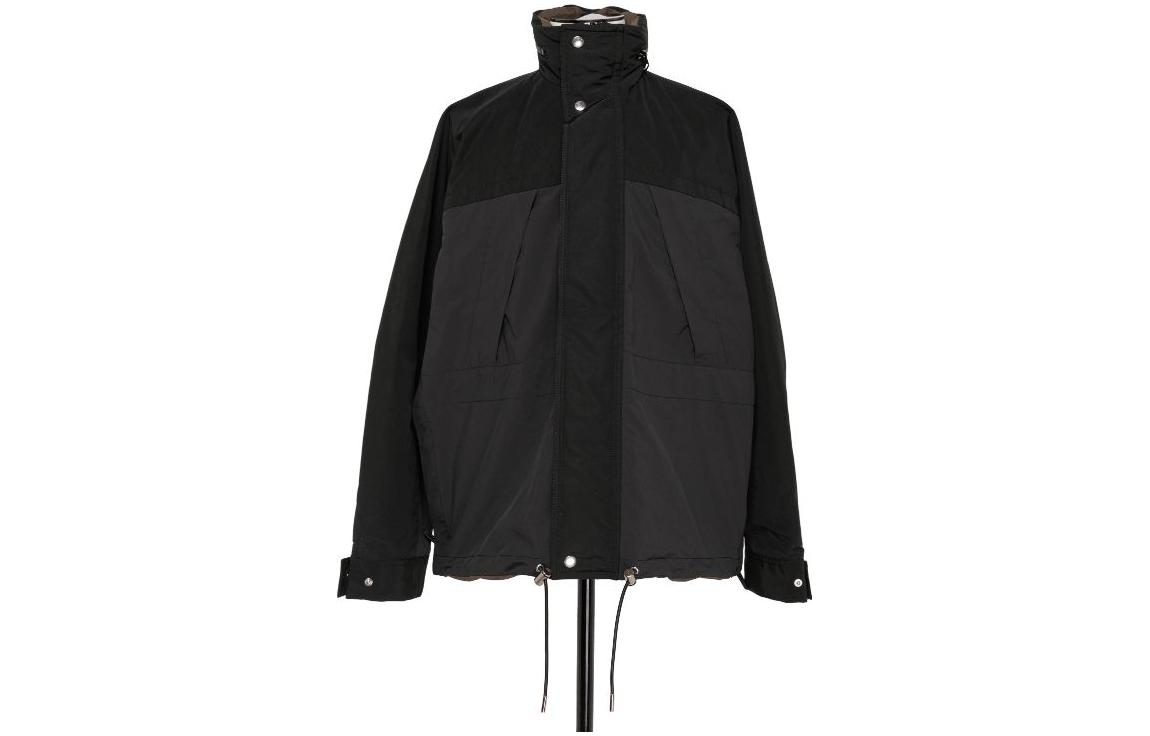 Sacai Reversible Patchwork Stand Collar Jacket Black 23-03139M-001