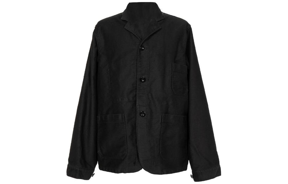 Sacai Solid Black Long Sleeve Collared Jacket 24-03307M-001