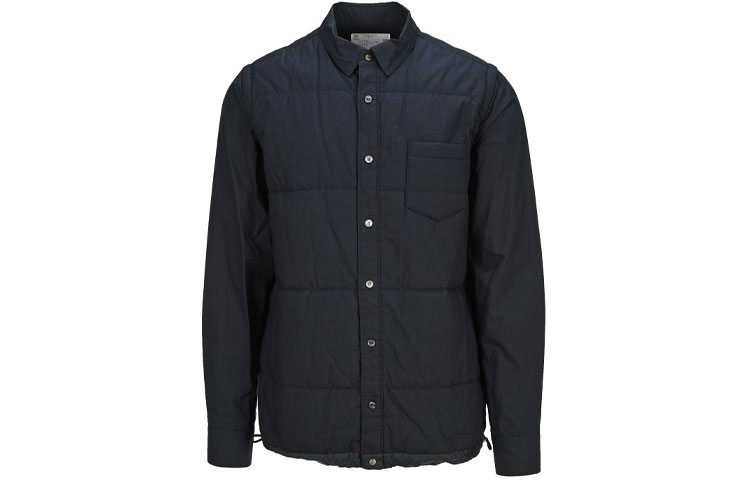 Sacai Solid Button-Up Jacket Deep Navy Blue SCM025CN-201