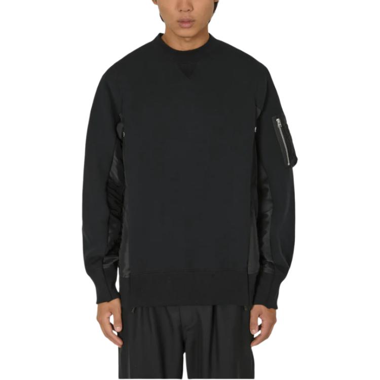 Sacai Solid Color Crewneck Sweatshirt Black SCM-221-002
