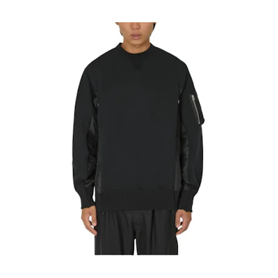 Sacai Solid Color Crewneck Sweatshirt Black SCM-221-002