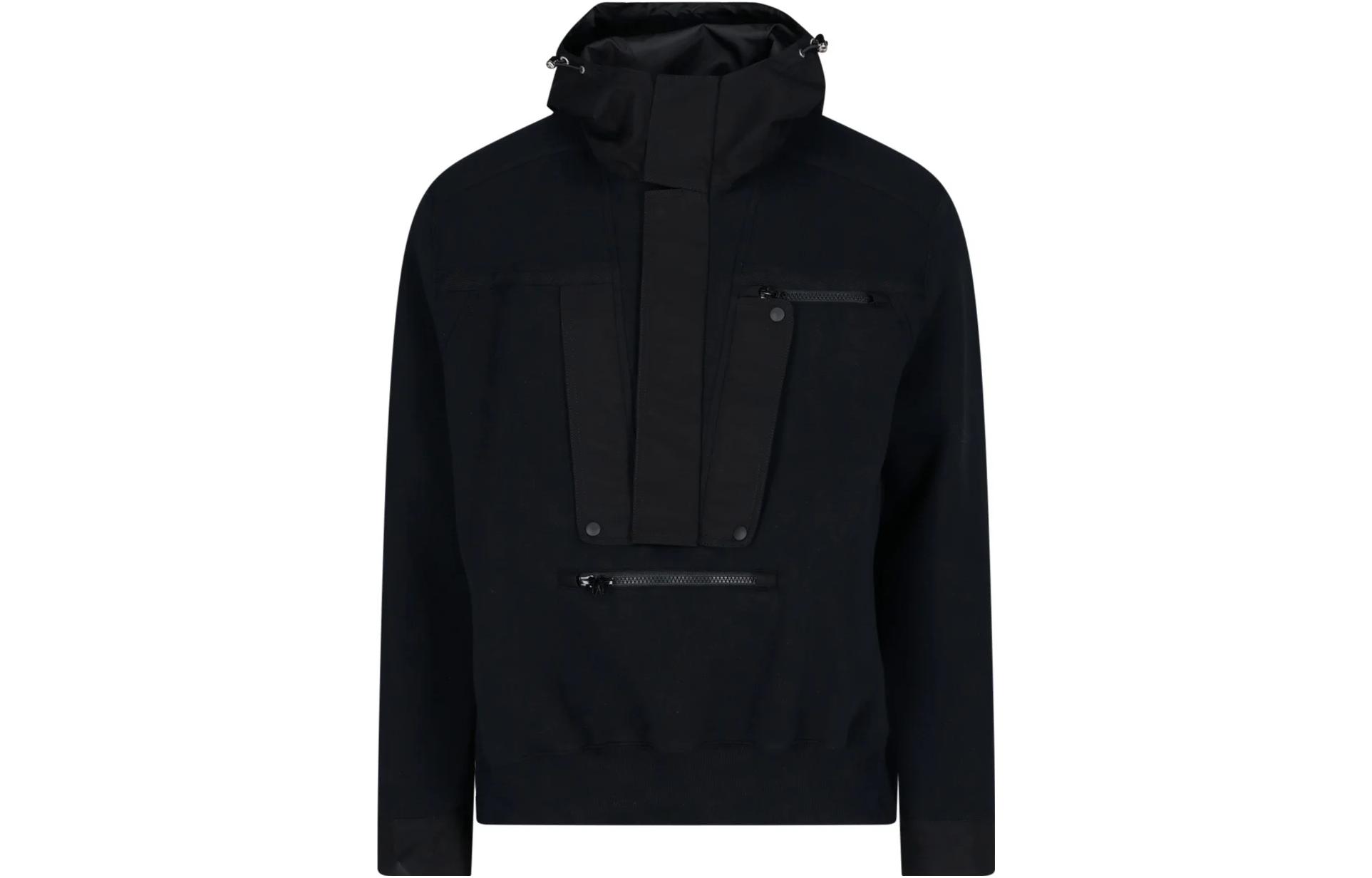 Sacai Solid Color Hooded Jacket Black 22-02730M-001