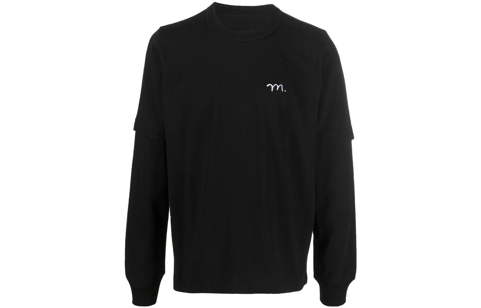Sacai Solid Color Logo Crewneck Sweatshirt Black 0407S-001