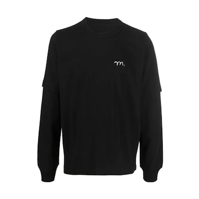 Sacai Solid Color Logo Crewneck Sweatshirt Black 0407S-001