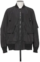 Sacai Solid Color Ribbed Stand Collar Jacket Black 24-03401M-001 Sacai Solid Color Ribbed Stand Collar Jacket Black 24-03401M-001