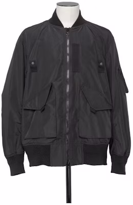 Sacai Solid Color Ribbed Stand Collar Jacket Black 24-03401M-001 Buy Sacai Solid Color Ribbed Stand Collar Jacket Black 24-03401M-001