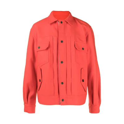 Sacai Solid Color Zip-Up Collar Jacket Red 22-02885M-851