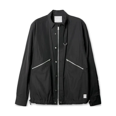 Sacai Solid Color Zip-Up Jacket Black Long Sleeve 23-03171M-13