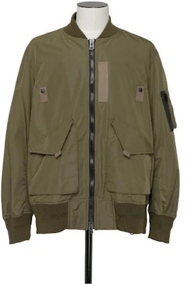 Sacai Solid Color Zip-Up Jacket Olive Green 24-03401M-826 Buy Sacai Solid Color Zip-Up Jacket Olive Green 24-03401M-826