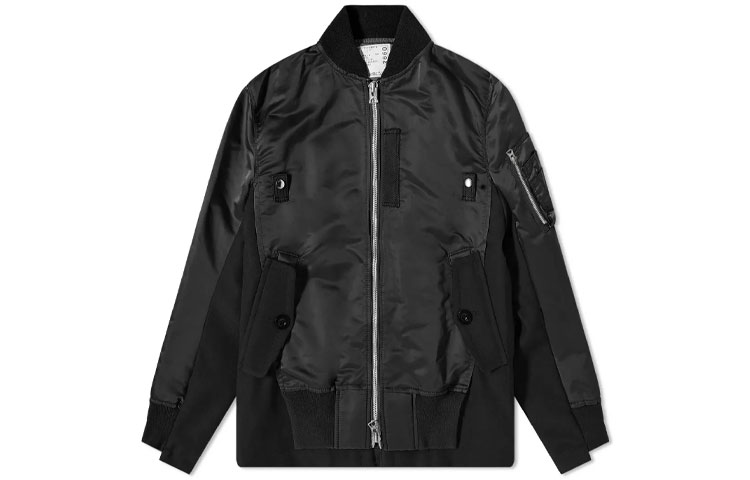 Sacai Solid Color Zip Jacket Black 21-02660M-001