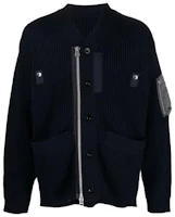 Order Sacai 素色拉鍊長袖針織毛衣 海軍藍. 23-03166M-W201