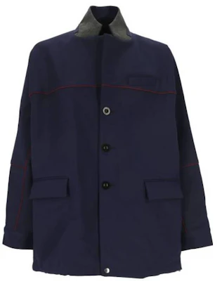 Sacai 蓝色纯色V领纽扣西装外套 02815M201 Buy Sacai 蓝色纯色V领纽扣西装外套 02815M201