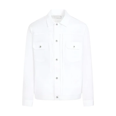 Sacai Solid White Button-Up Long Sleeve Jacket 24-03364M-151