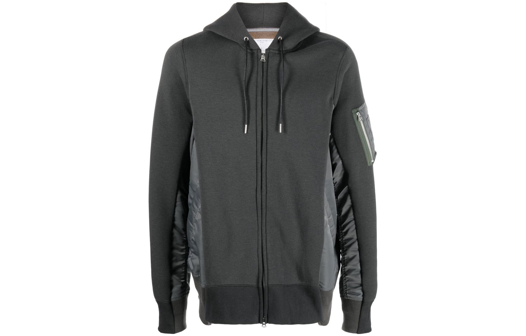 Sacai Spliced Hoodie Jacket Charcoal Grey SCM045326