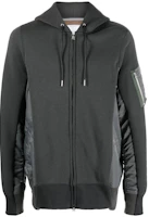 Sacai Spliced Hoodie Jacket Charcoal Grey SCM045326 Sacai Spliced Hoodie Jacket Charcoal Grey SCM045326