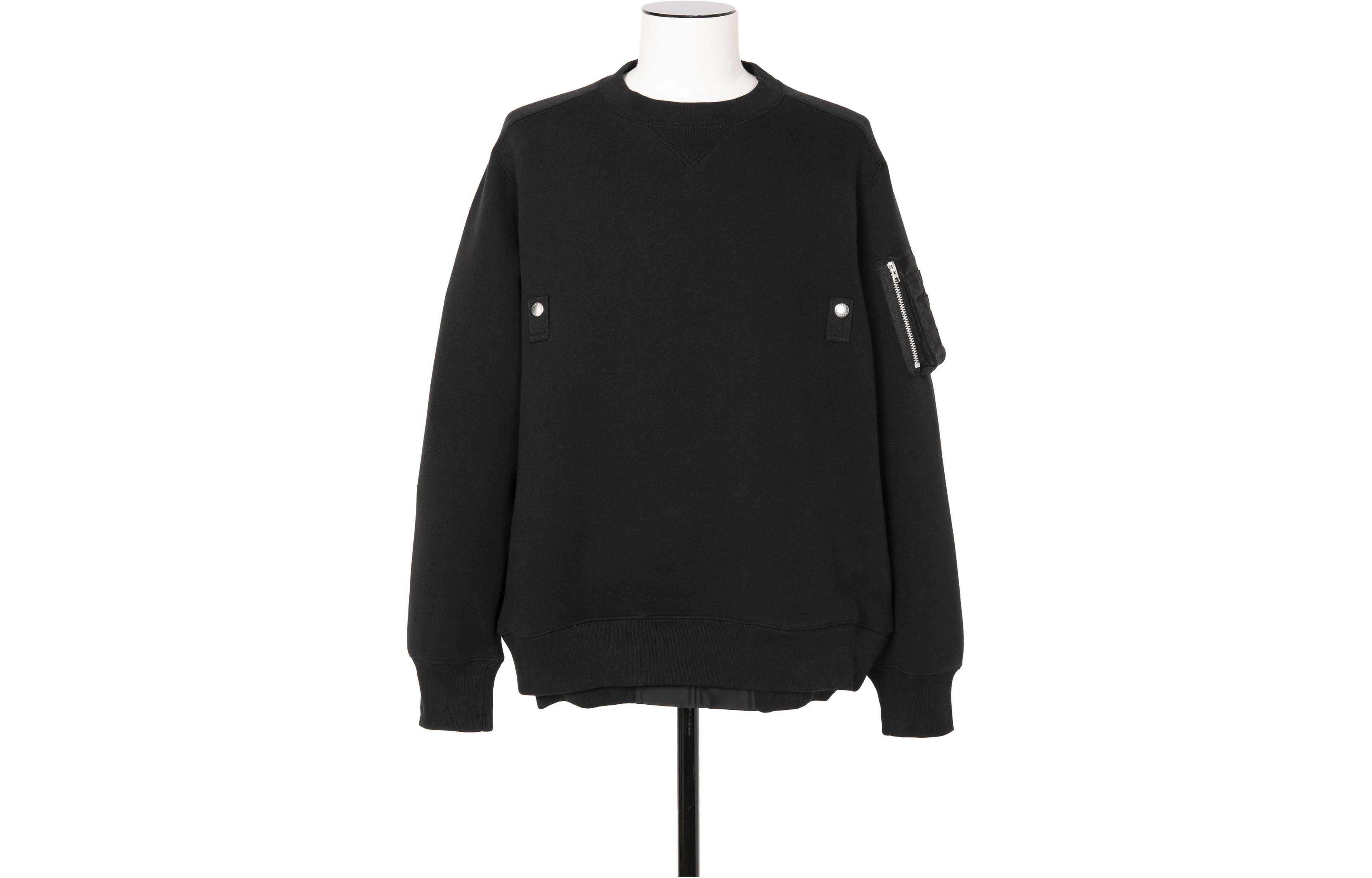 Sacai Spliced Oversized Crewneck Sweatshirt Black 24-03336M-001