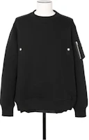 Sacai Spliced Oversized Crewneck Sweatshirt Black 24-03336M-001 Sacai Spliced Oversized Crewneck Sweatshirt Black 24-03336M-001