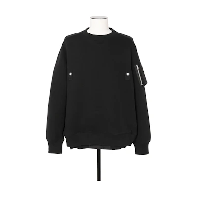 Sacai Spliced Oversized Crewneck Sweatshirt Black 24-03336M-001
