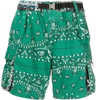 Sacai SS22 Bandana Print Casual Shorts Green Menswear. 22-02692M-551 Sacai SS22 Bandana Print Casual Shorts Green Menswear. 22-02692M-551