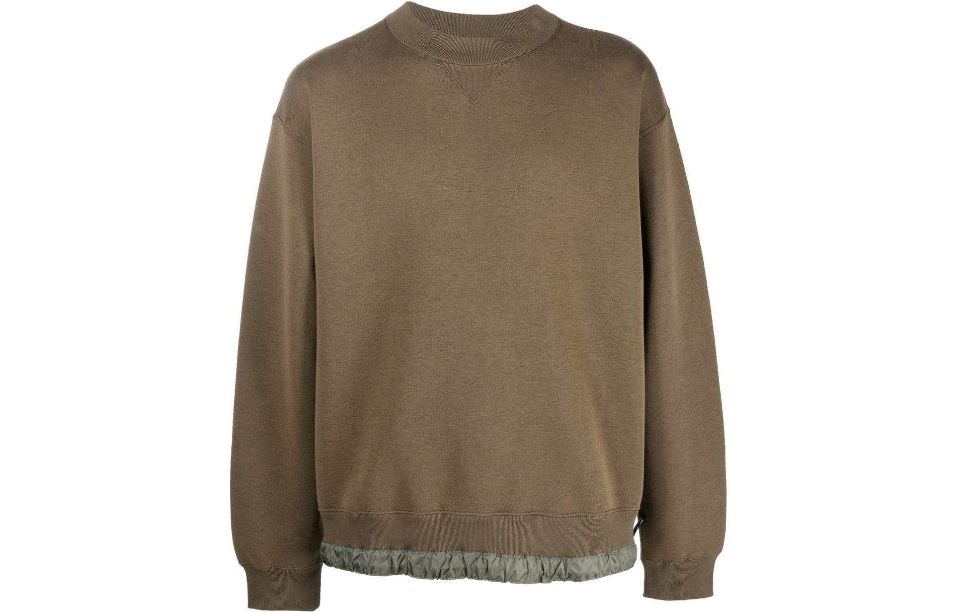 Sacai SS22 Khaki Crewneck Long Sleeve Sweatshirt 22-02865