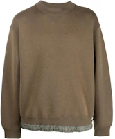 Sacai SS22 Khaki Crewneck Long Sleeve Sweatshirt 22-02865 Sacai SS22 Khaki Crewneck Long Sleeve Sweatshirt 22-02865