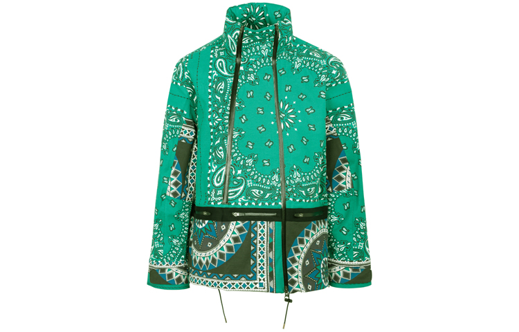 Sacai SS22 Paisley Print Jacket Green Outerwear 02686M551