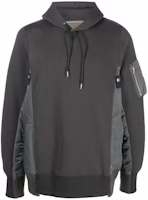 Sacai SS22 Spliced Pullover Hoodie Dark Gray Long Sleeve SCM044326 Sacai SS22 Spliced Pullover Hoodie Dark Gray Long Sleeve SCM044326