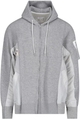 Sacai SS23 Gray Pullover Hoodie Jacket Solid Color Long Sleeve Zip-Up SCM056000-381 Buy Sacai SS23 Gray Pullover Hoodie Jacket Solid Color Long Sleeve Zip-Up SCM056000-381