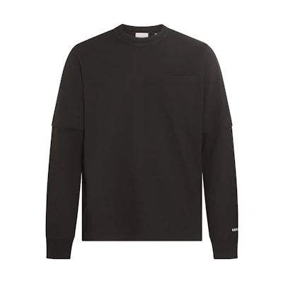 Sacai SS23 Letter Print Crewneck Pullover Sweatshirt Black - 23-0525S001