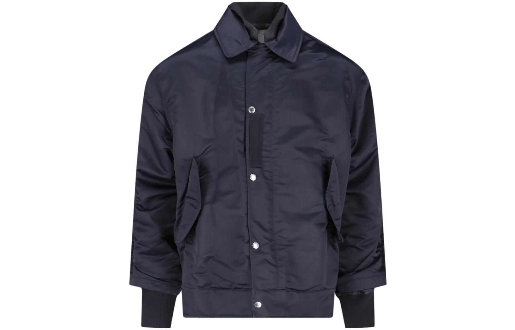 Sacai SS23 Navy Blue Button-Up Collared Long Sleeve Jacket for Men 23-02992M-251
