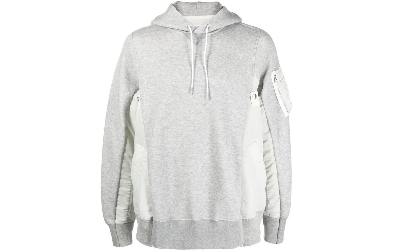 Sacai SS23 Patchwork Drawstring Hoodie Men’s Grey SCM057381