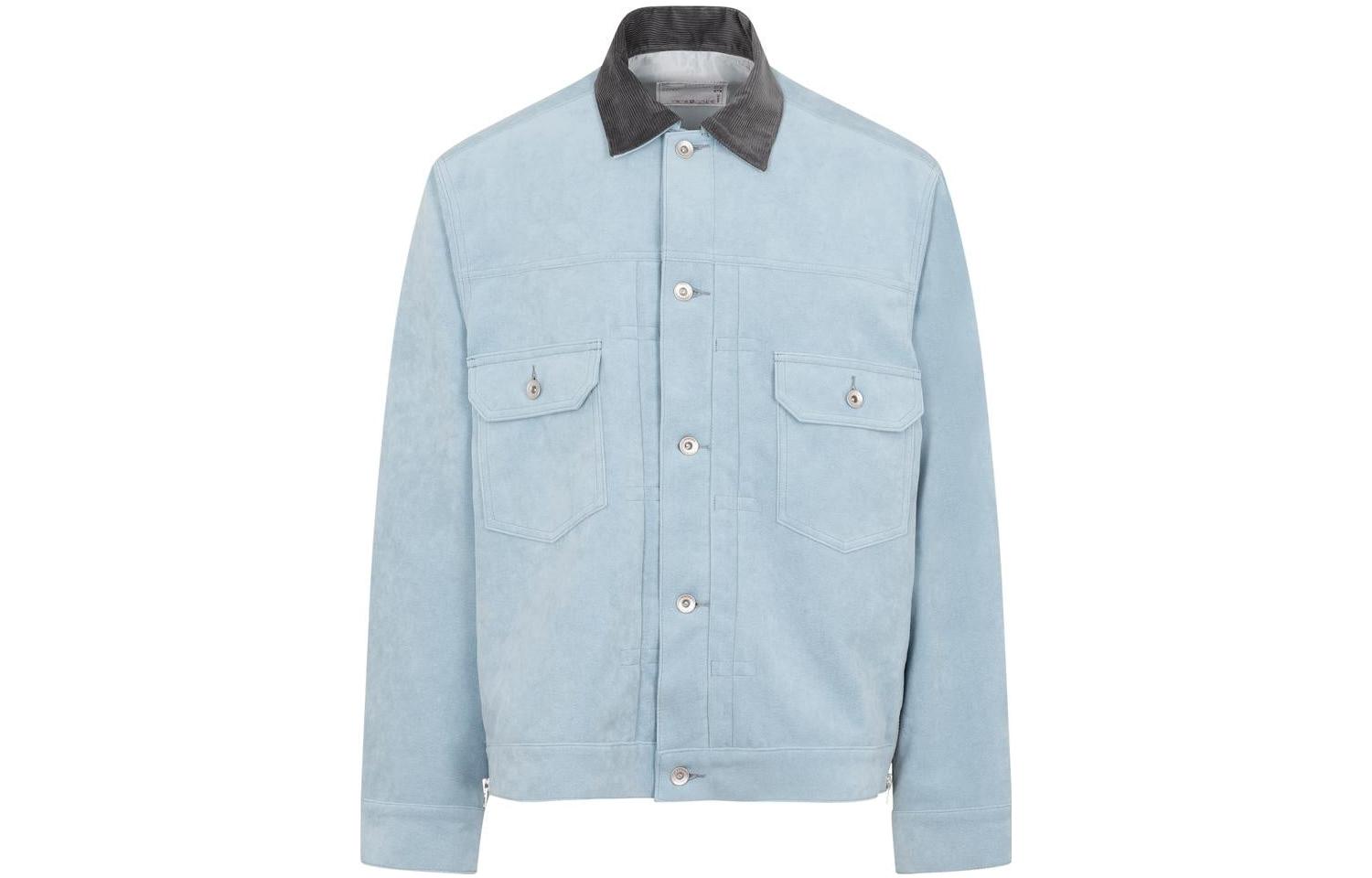 Sacai SS23 Patchwork Shirt Jacket Light Blue 23-03005M-451