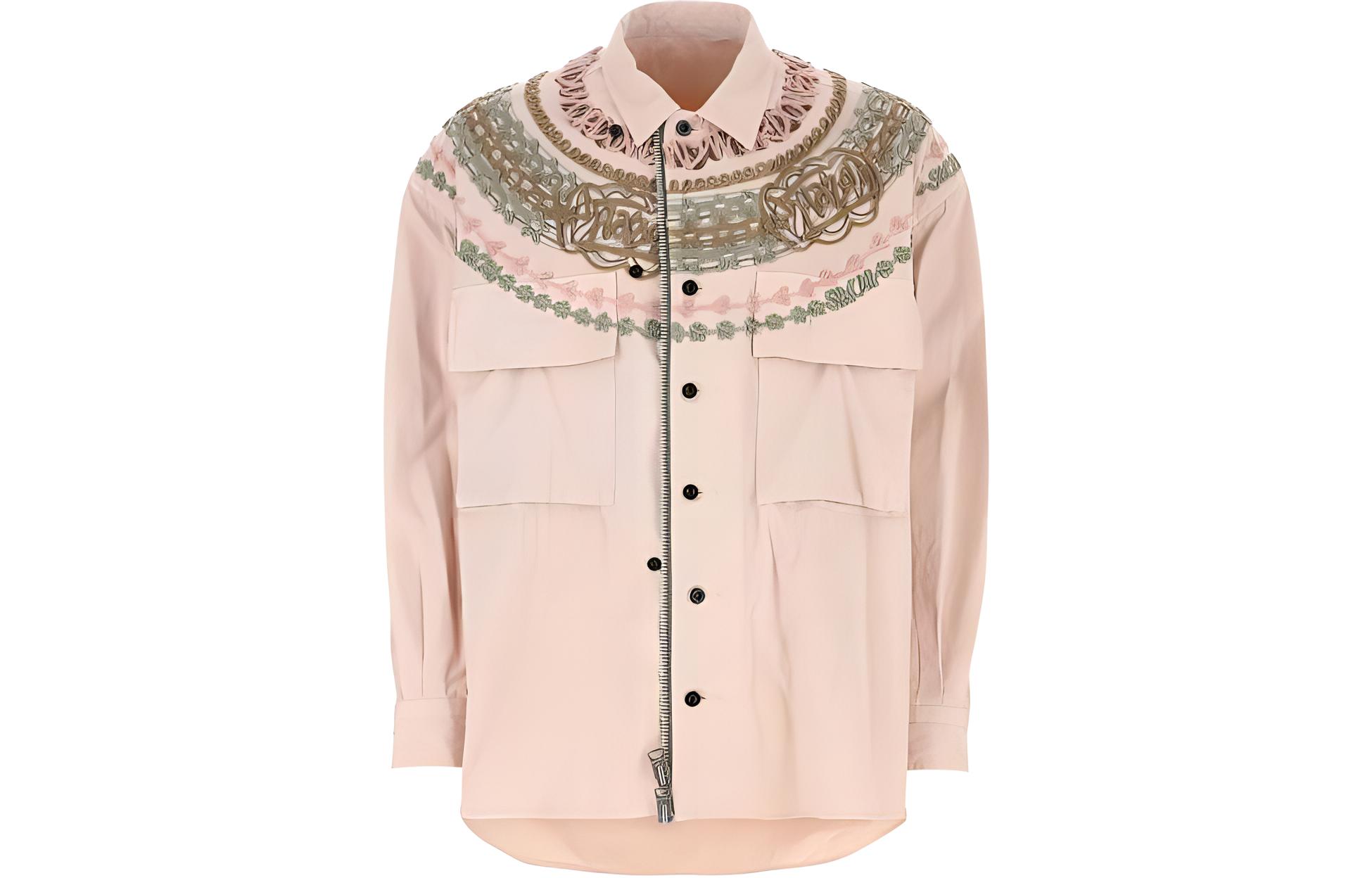 Sacai SS23 Pink Long-Sleeve Jacket with Chest Pocket and Lapel 23-02977M-789