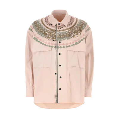Sacai SS23 Pink Long-Sleeve Jacket with Chest Pocket and Lapel 23-02977M-789