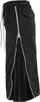 Shop Sacai SS23 純色側拉鍊百褶中長裙 黑色 SCW073-001