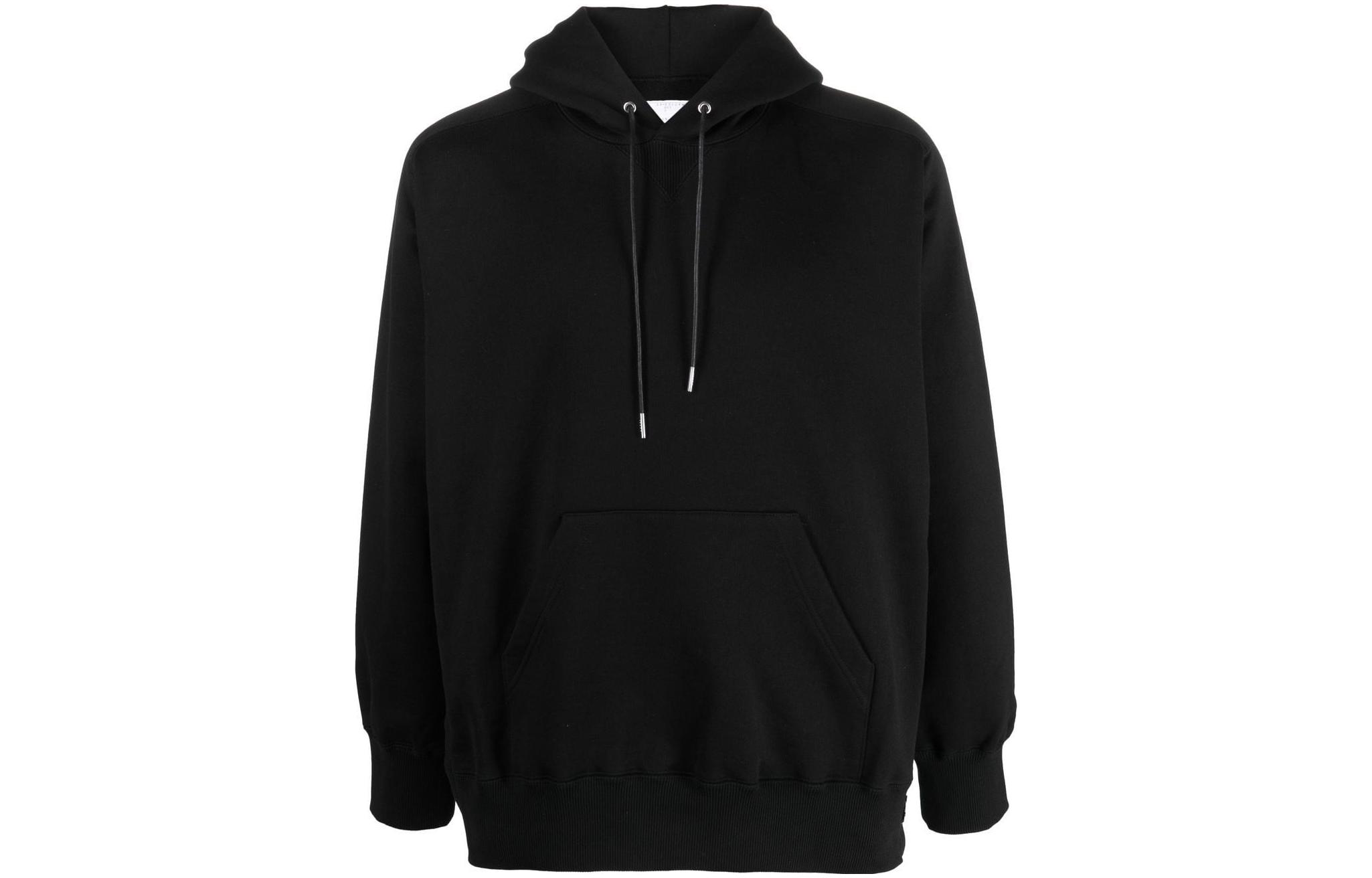 Sacai SS23 Solid Color Pullover Hoodie Black 23-03024-001