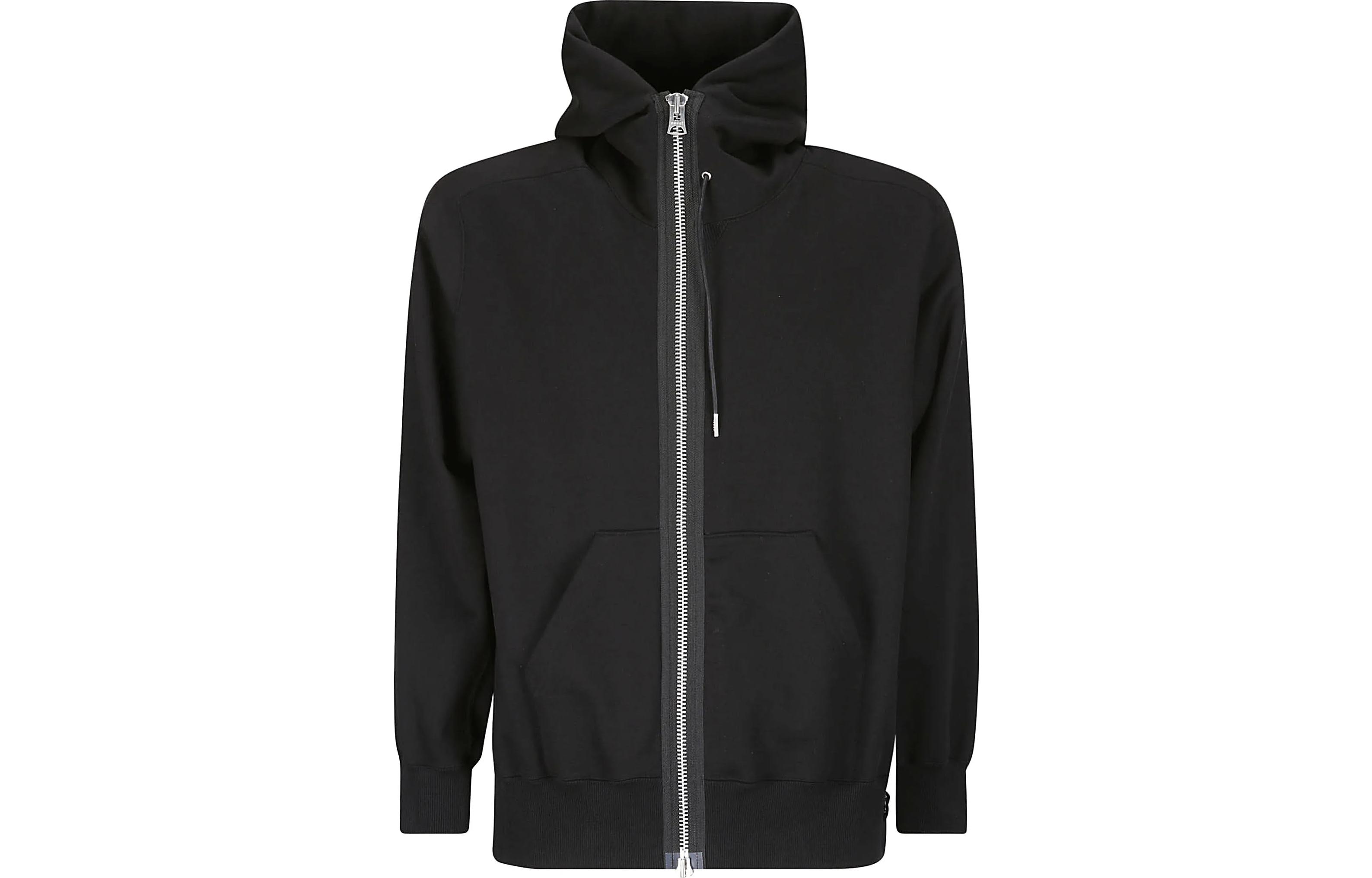 Sacai SS23 Solid Color Zip-Up Hoodie Jacket Black 23-03023M-001