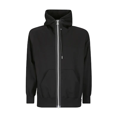 Sacai SS23 Solid Color Zip-Up Hoodie Jacket Black 23-03023M-001