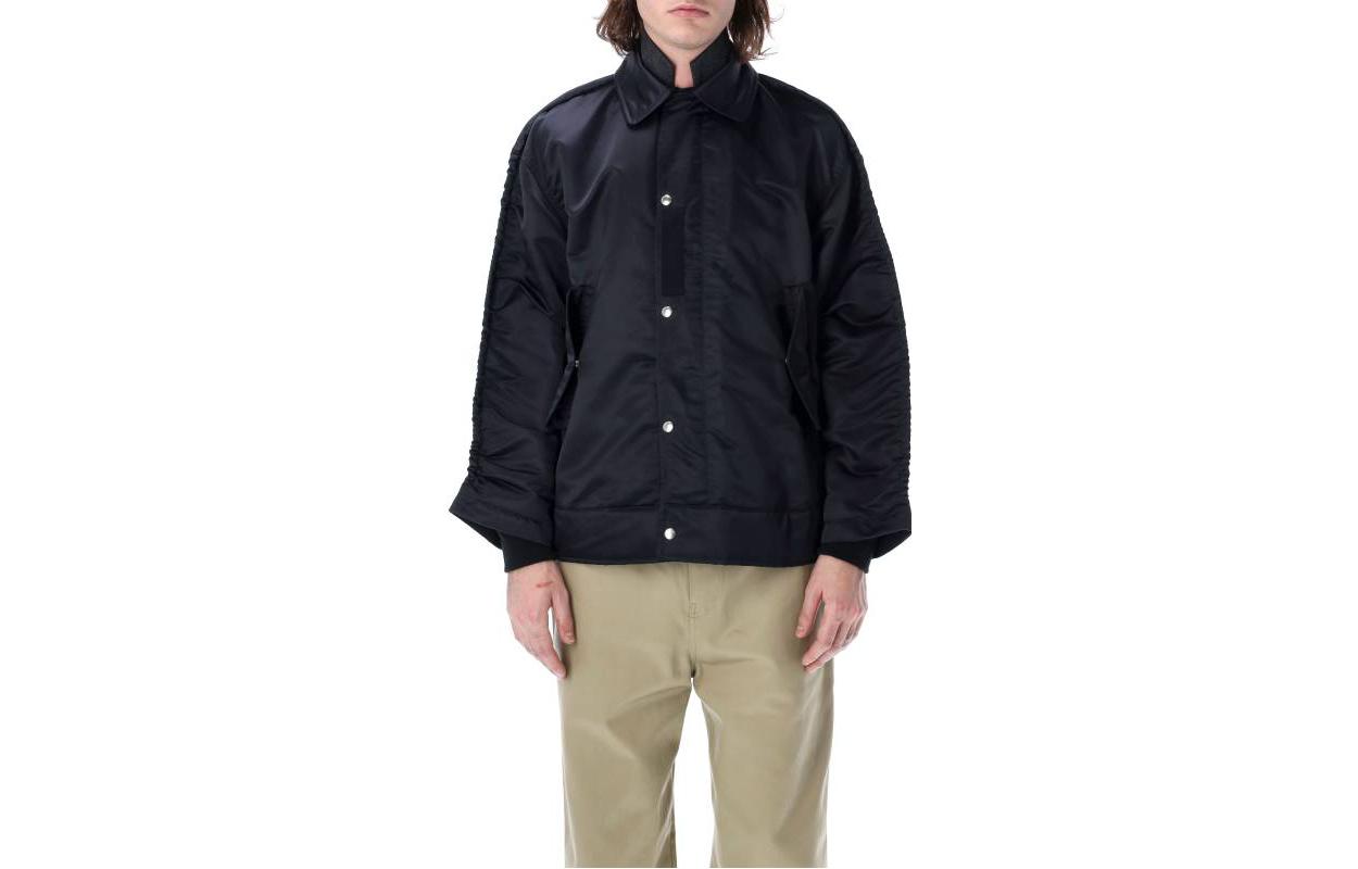 Sacai SS23 Solid Pleated Collar Jacket Black 23-02992-251