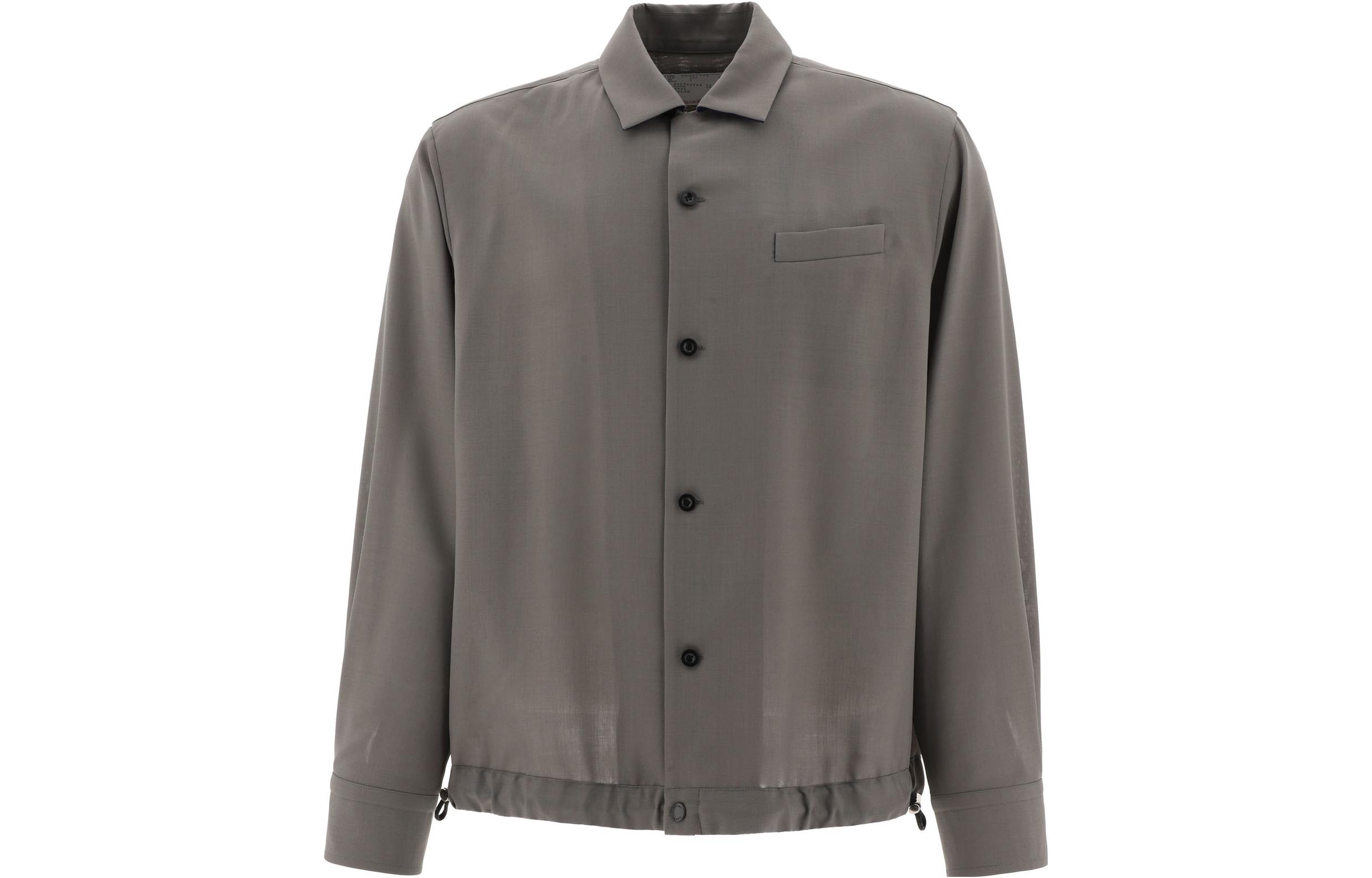Sacai SS23 Solid Single-Breasted Long Sleeve Jacket - Gray 23-02949M-550