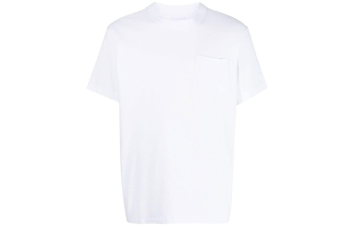 Sacai SS23 White Crewneck Side Zipper Short Sleeve T-Shirt SCM063101