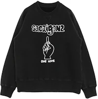 Sacai SS24 Logo Finger Graphic Black Unisex Crewneck Long-Sleeve Sweatshirt 24-0818S-001 Sacai SS24 Logo Finger Graphic Black Unisex Crewneck Long-Sleeve Sweatshirt 24-0818S-001