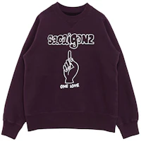Sacai SS24 Logo Finger Graphic Crewneck Sweatshirt Purple Unisex 24-0818S-476 Sacai SS24 Logo Finger Graphic Crewneck Sweatshirt Purple Unisex 24-0818S-476