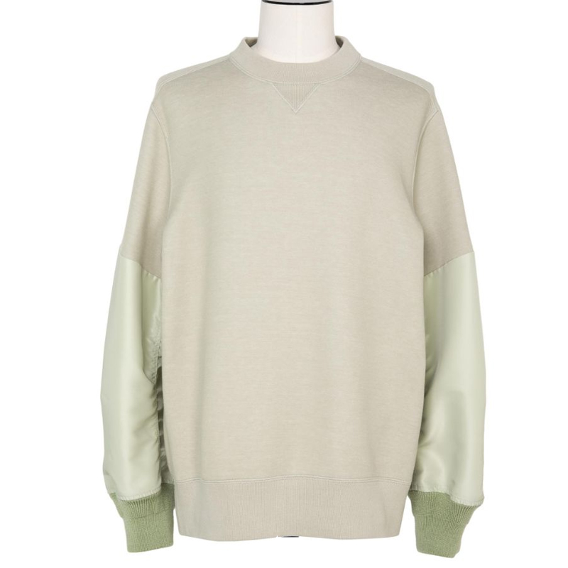 Sacai SS24 Sponge Sweat Pullover Green Unisex Casual Crewneck Long-Sleeve Top 24-03456M-589