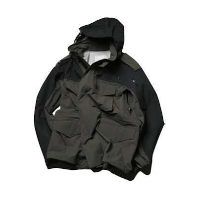 Sacai Stretch Zip-Up Hoodie Jacket Khaki 23-03250M-501