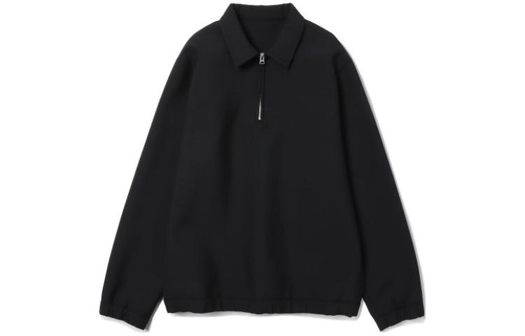 Sacai Suiting Bonding Pullover Black Long-Sleeve Zipper Sweatshirt Men 24-03271M-001