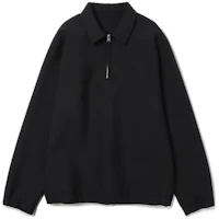 Sacai Suiting Bonding Pullover Black Long-Sleeve Zipper Sweatshirt Men 24-03271M-001 Sacai Suiting Bonding Pullover Black Long-Sleeve Zipper Sweatshirt Men 24-03271M-001