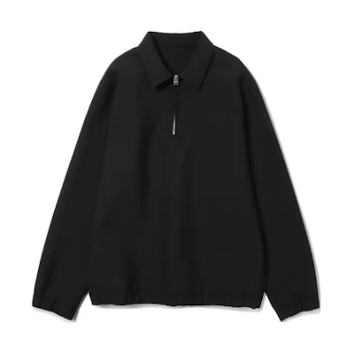 Sacai Suiting Bonding Pullover Black Long-Sleeve Zipper Sweatshirt Men 24-03271M-001