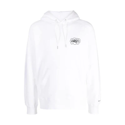 Sacai White Letter Print Pullover Hoodie 230470S